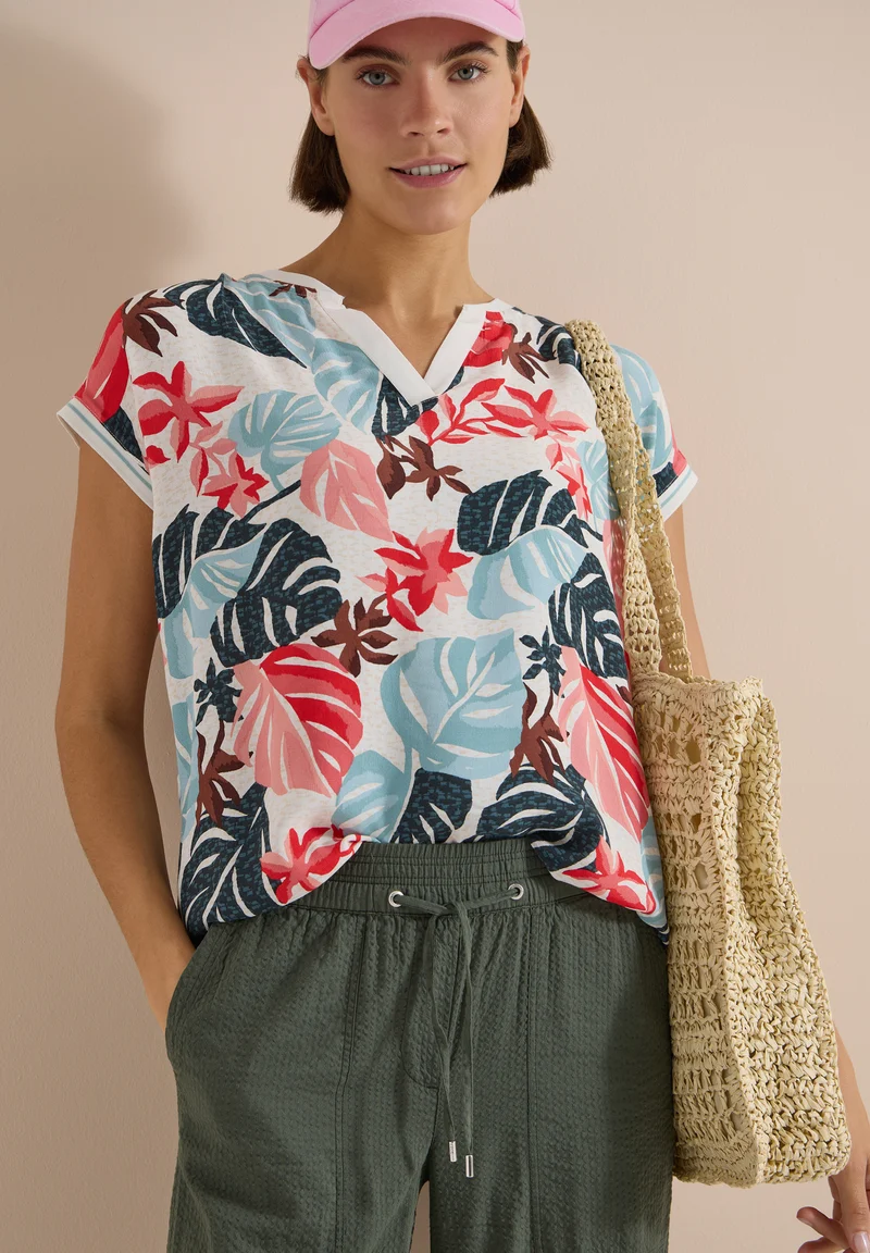 Blusenshirt mit Blätterprint
