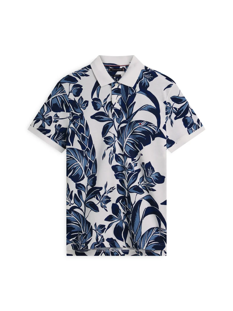Poloshirt mit Blumen-Allover-Print