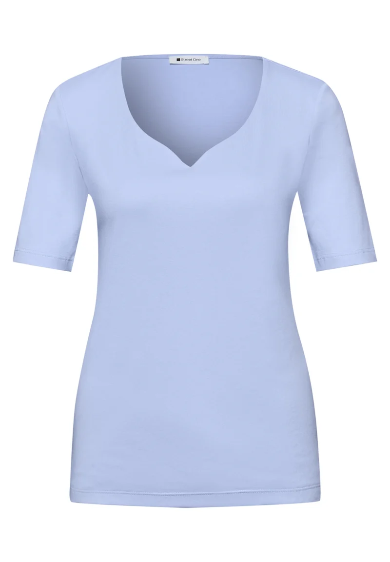 Basic T-Shirt mit Herzausschnitt