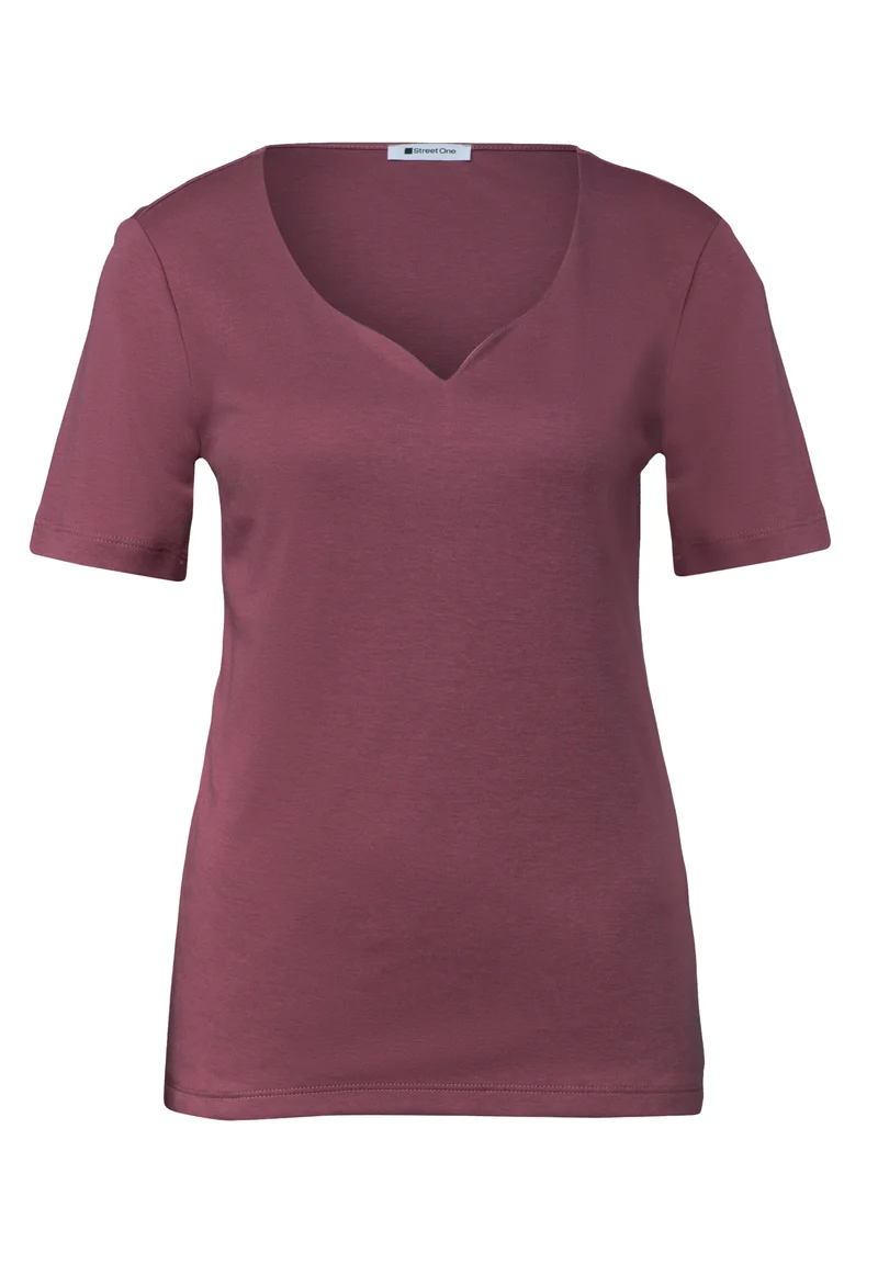 Basic T-Shirt mit Herzausschnitt