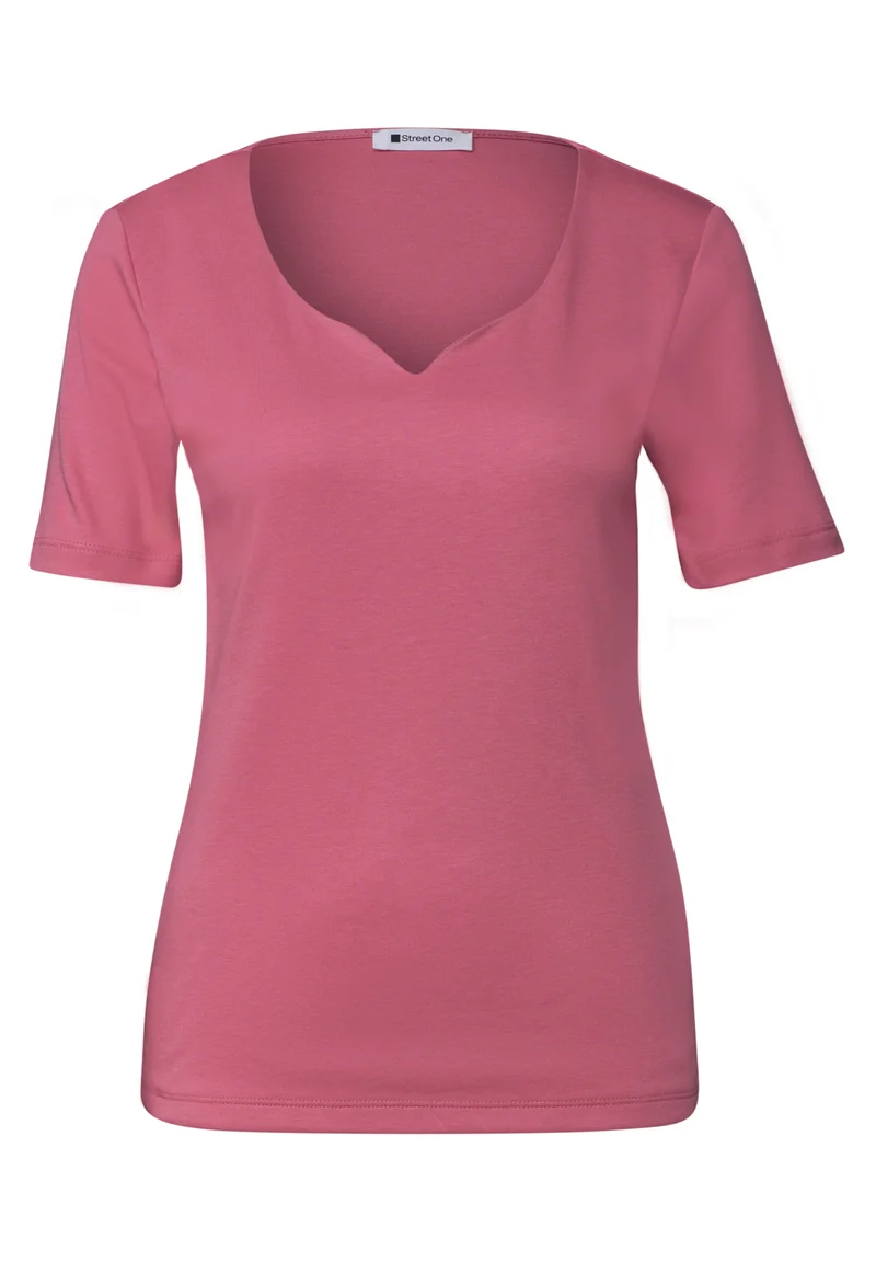 Basic T-Shirt mit Herzausschnitt