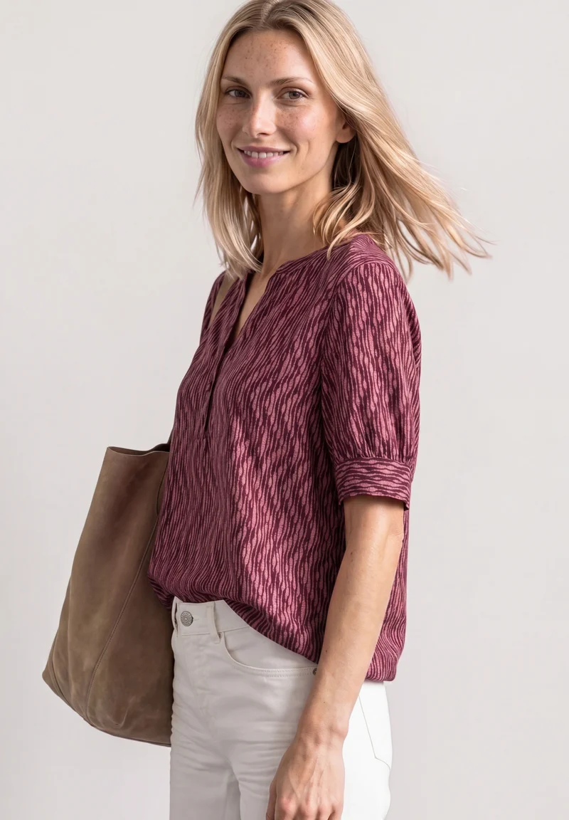 Bluse mit Zickzack-Print