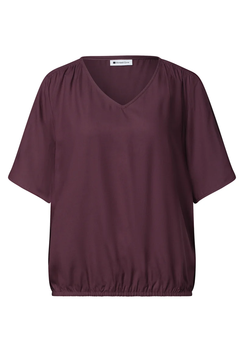 Kurzarm Blusenshirt mit V-Neck
