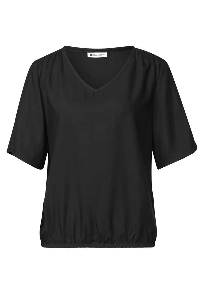 Kurzarm Blusenshirt mit V-Neck