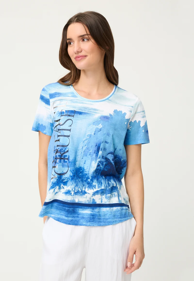 Short Sleeves Shirt mit Panneaux-Print