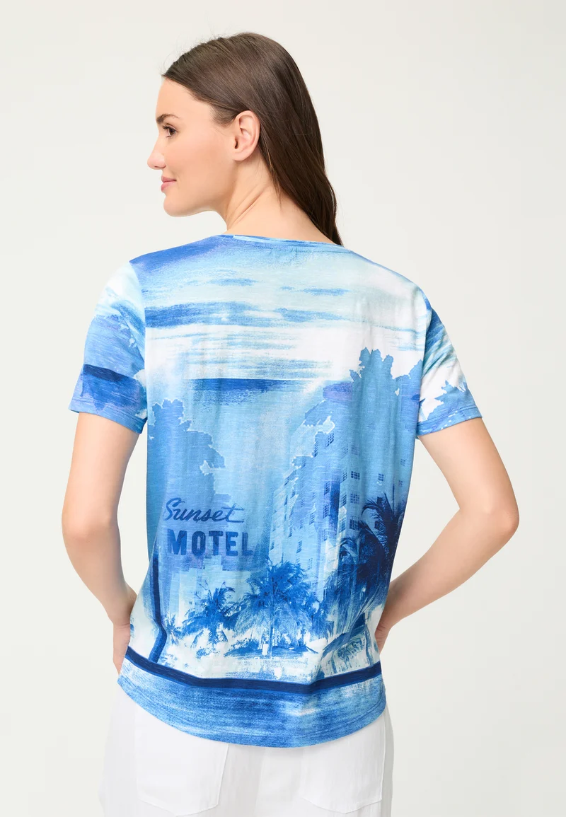 Short Sleeves Shirt mit Panneaux-Print