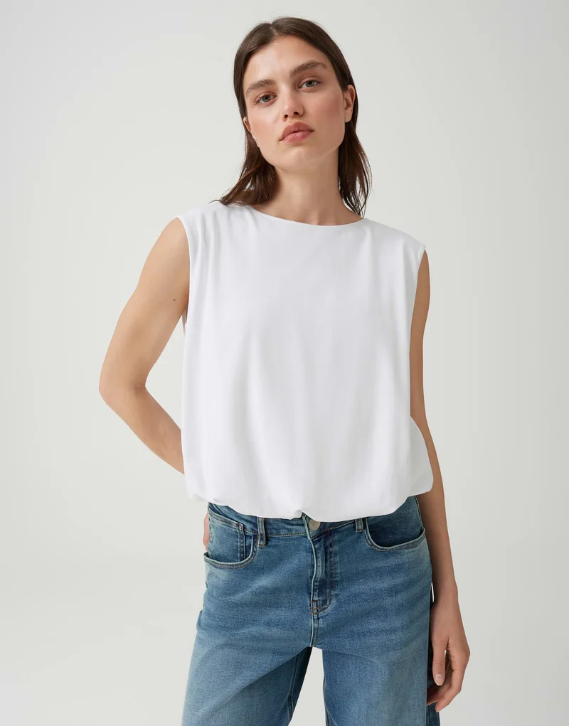SELISA Jerseytop mit Ballonsaum