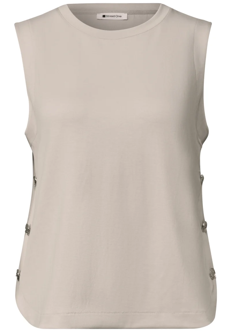 Jerseytop mit Knopfdetails
