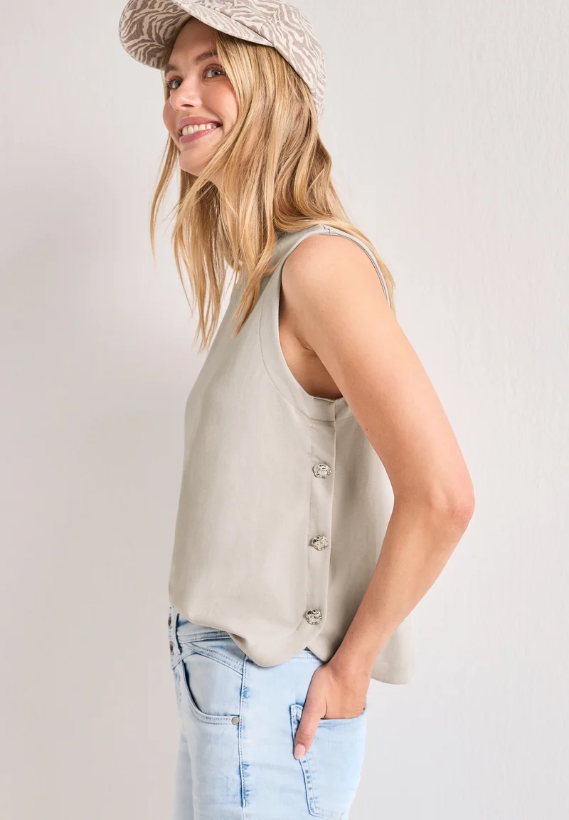Jerseytop mit Knopfdetails