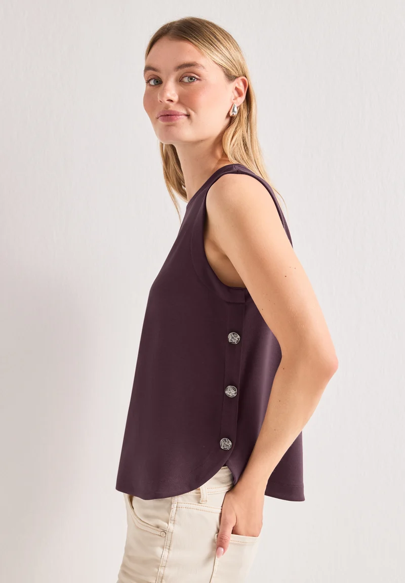Jerseytop mit Knopfdetails
