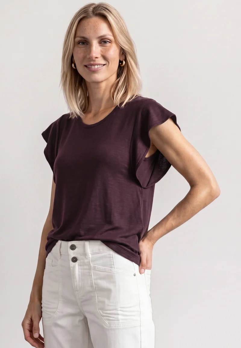 Shirt mit Volant-Ärmeln