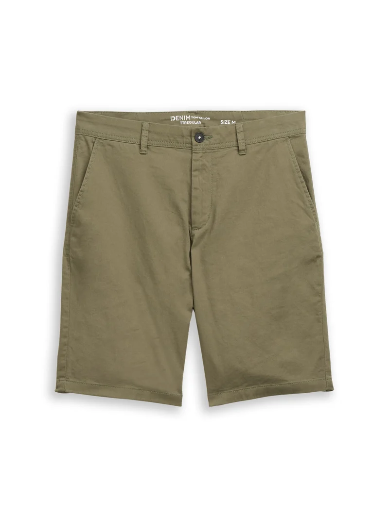Chino-Shorts mit Logo-Stickerei
