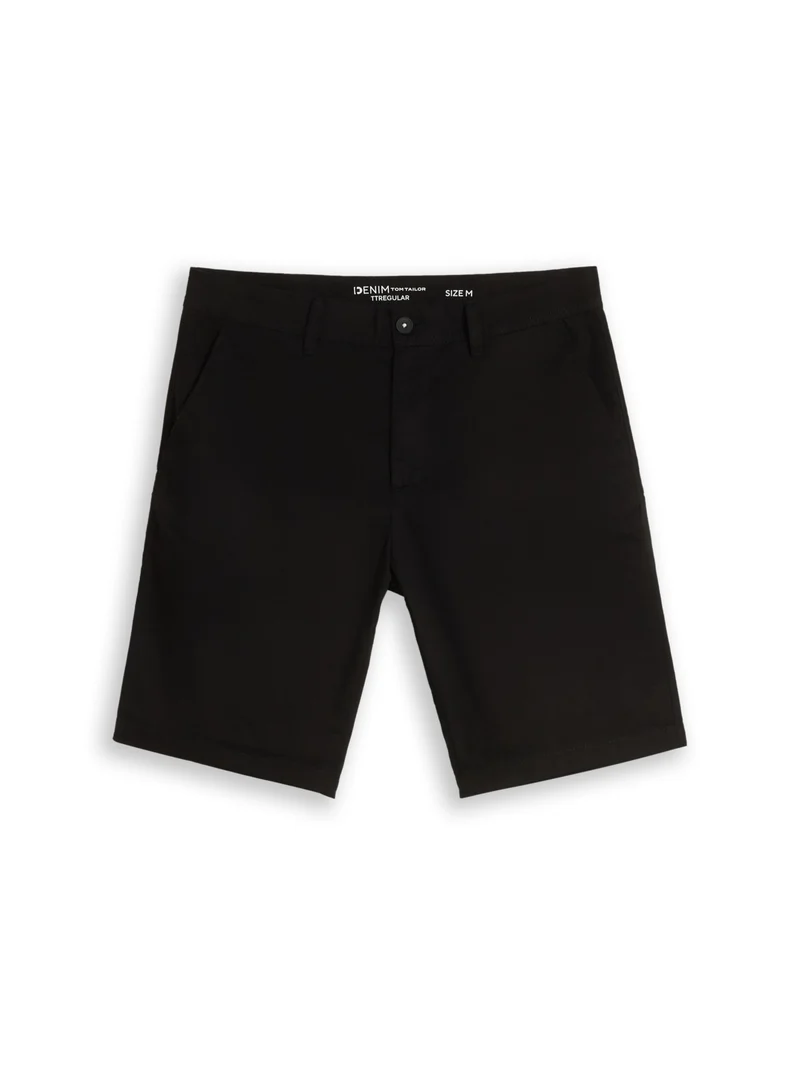 Chino-Shorts mit Logo-Stickerei