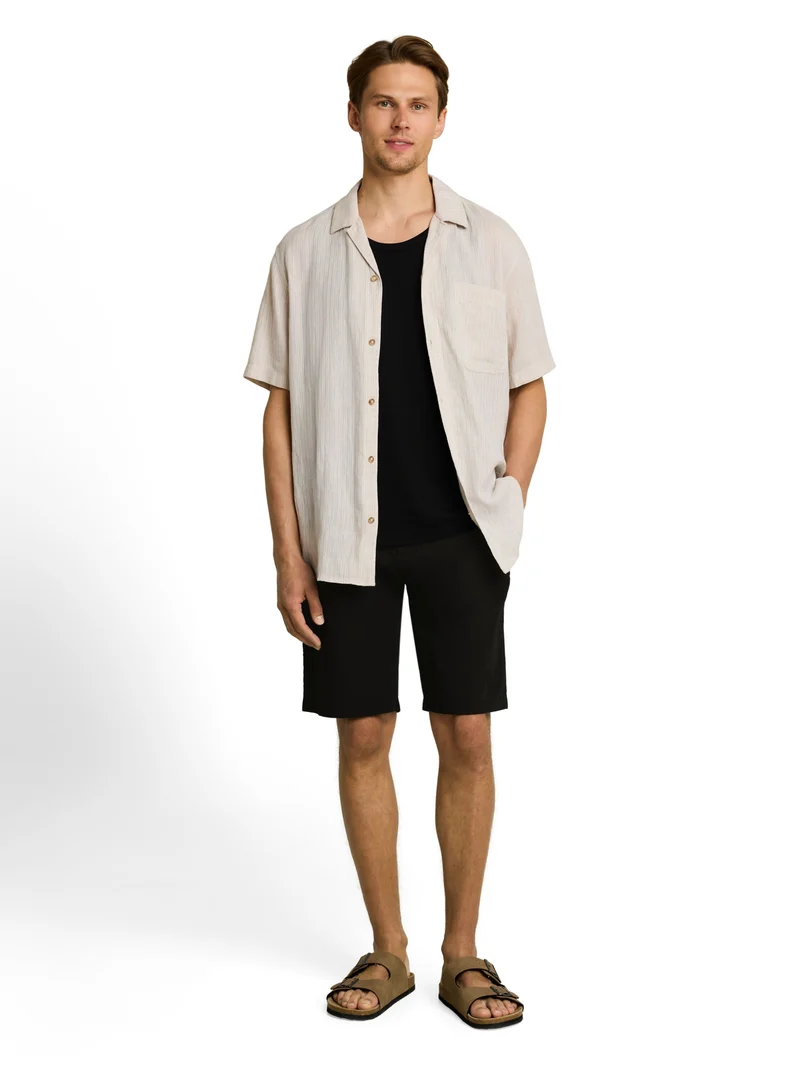 Chino-Shorts mit Logo-Stickerei
