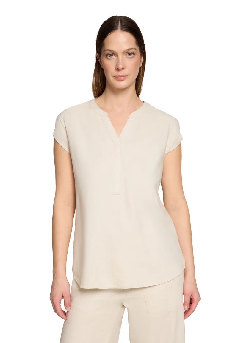 Schlupfbluse aus Leinen-Mix