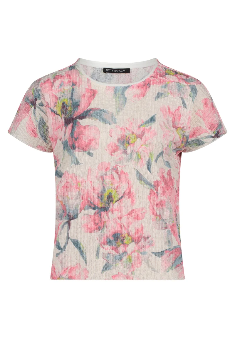 Strukturshirt mit Blumenprint