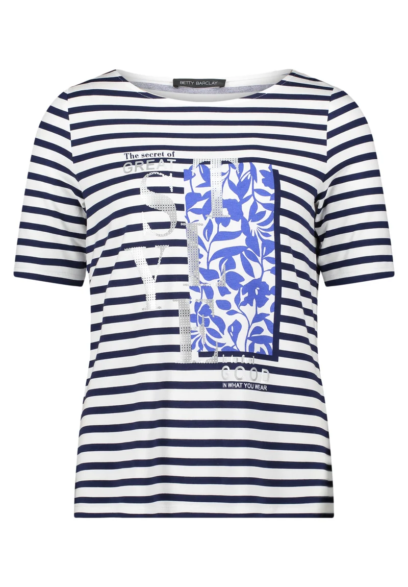 Ringelshirt mit Placement-Print