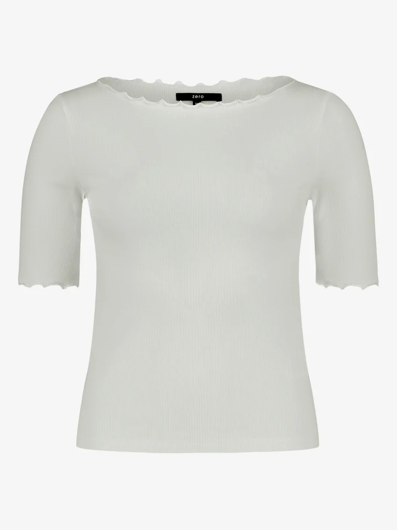 Halbarm-Shirt mit U-Boot-Ausschnitt