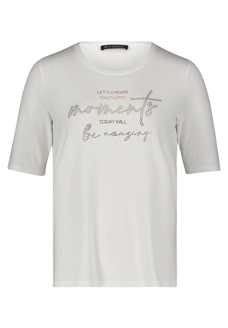 Basic-Shirt mit Glitzersteinbesatz