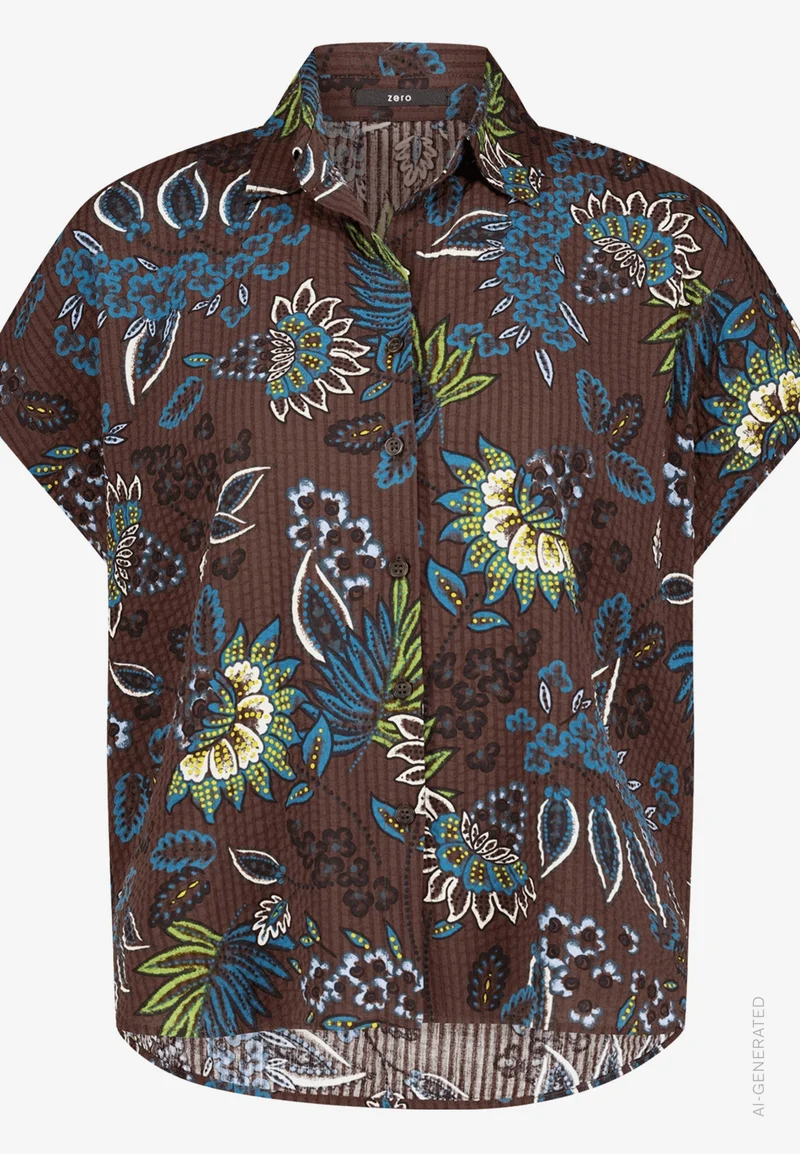 Kurzarm-Bluse mit Print