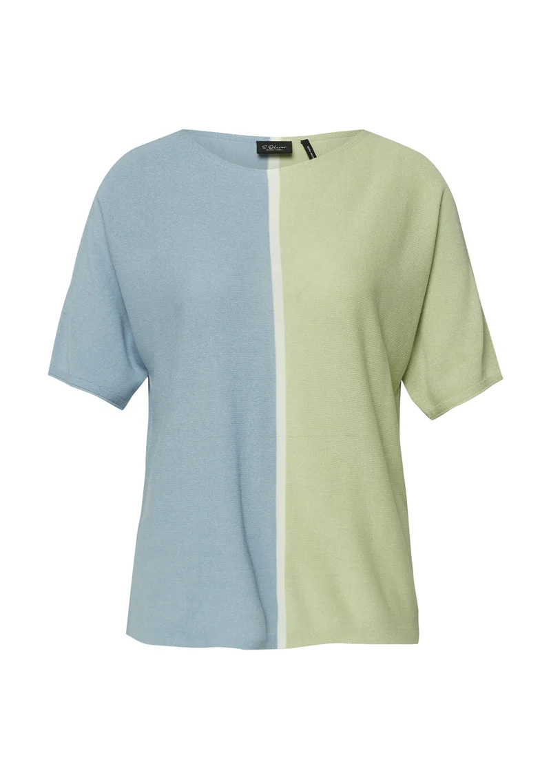 Feinstrickpullover mit Colour-Blocking