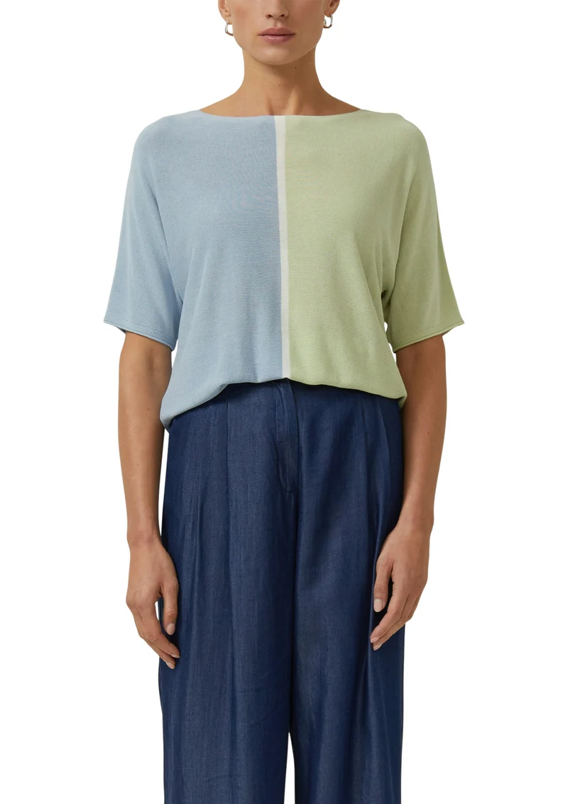 Feinstrickpullover mit Colour-Blocking