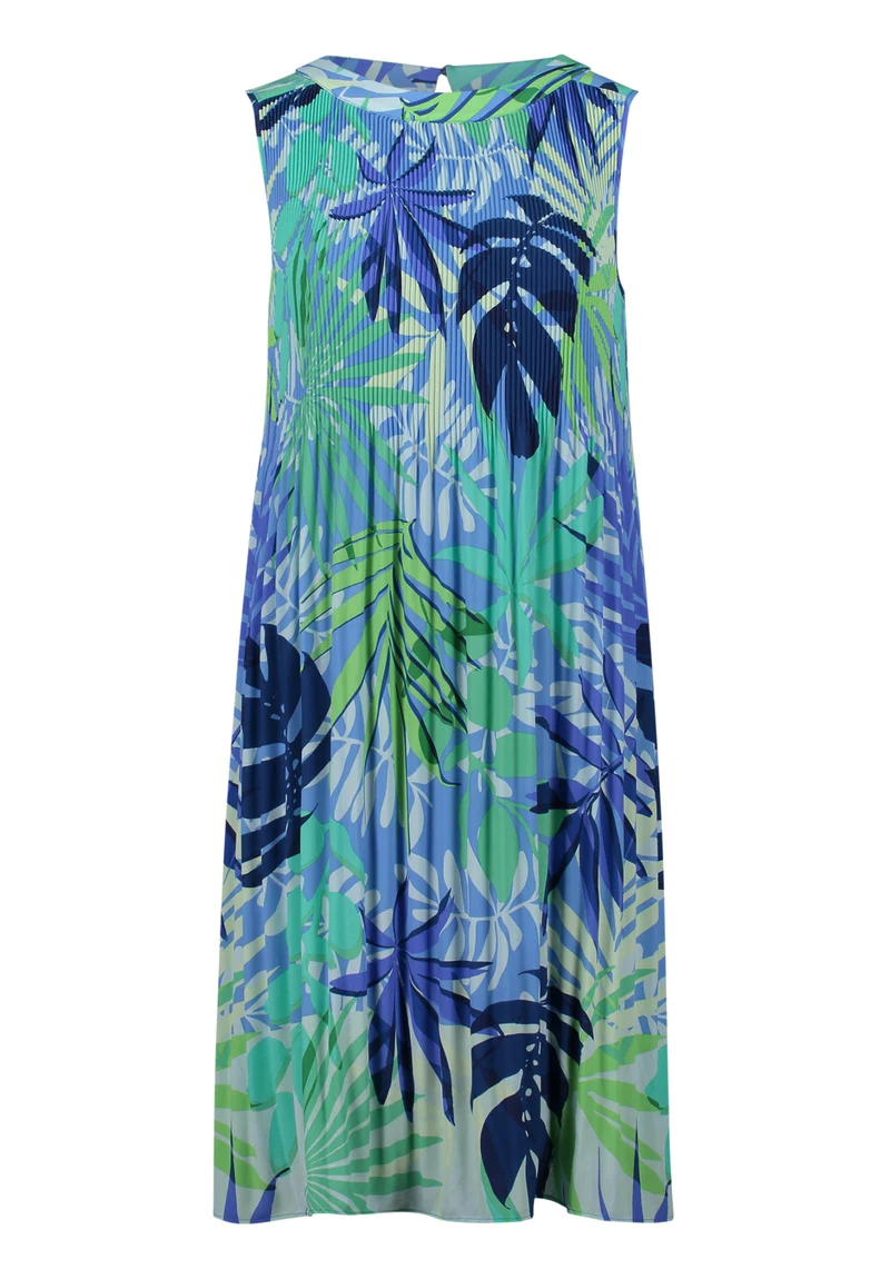 Plisseekleid mit Tropenprint