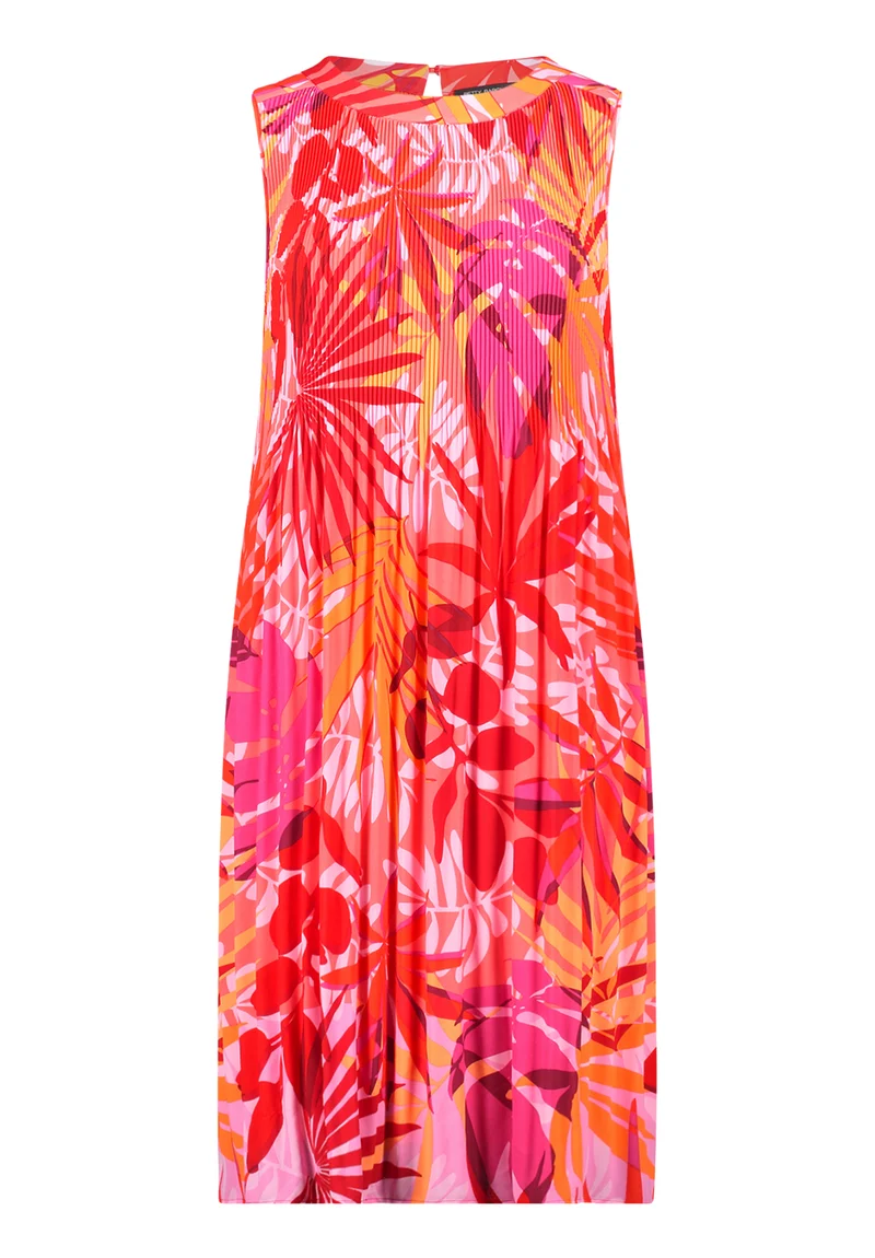 Plisseekleid mit Tropenprint