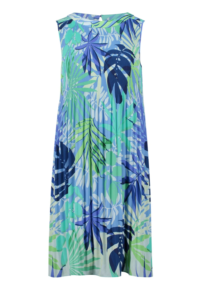 Plisseekleid mit Tropenprint