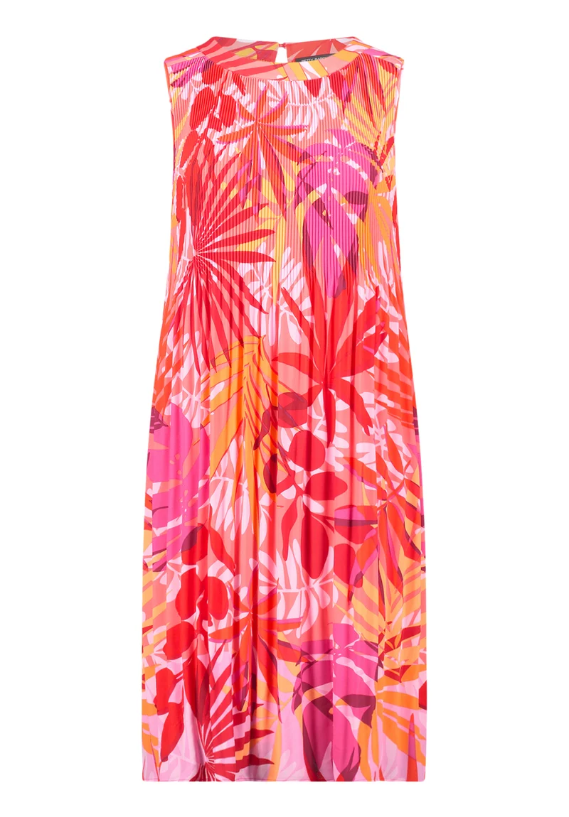 Plisseekleid mit Tropenprint