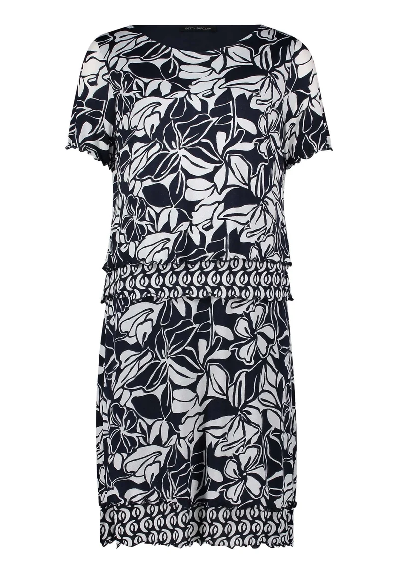 Stufenkleid mit grafischem Blumenprint