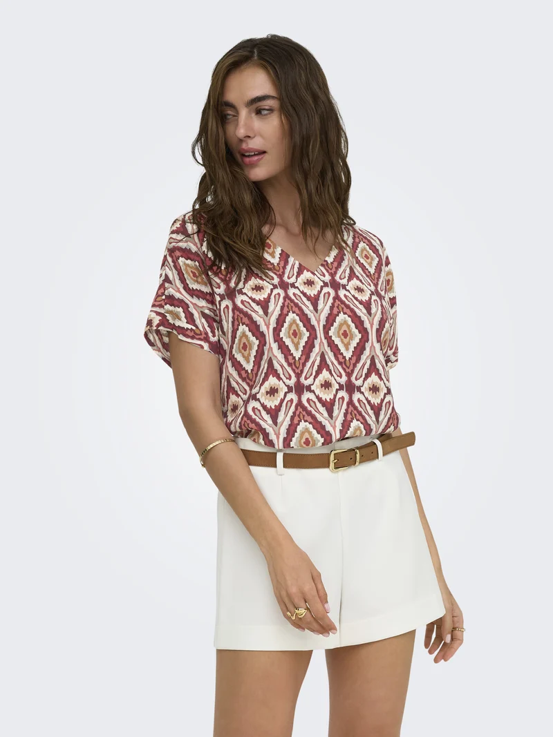 Top "ONLBELLY MIKASI" mit Ikat-Print