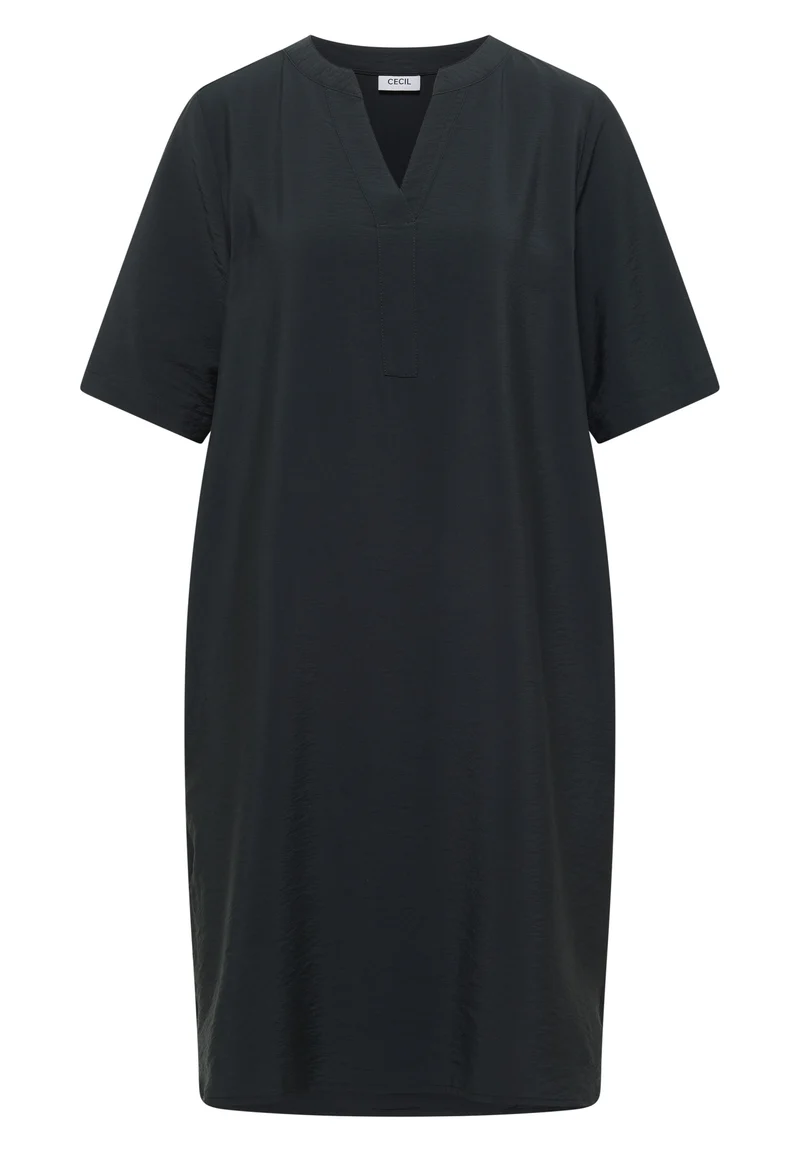 Knielanges Kleid mit Split Neck