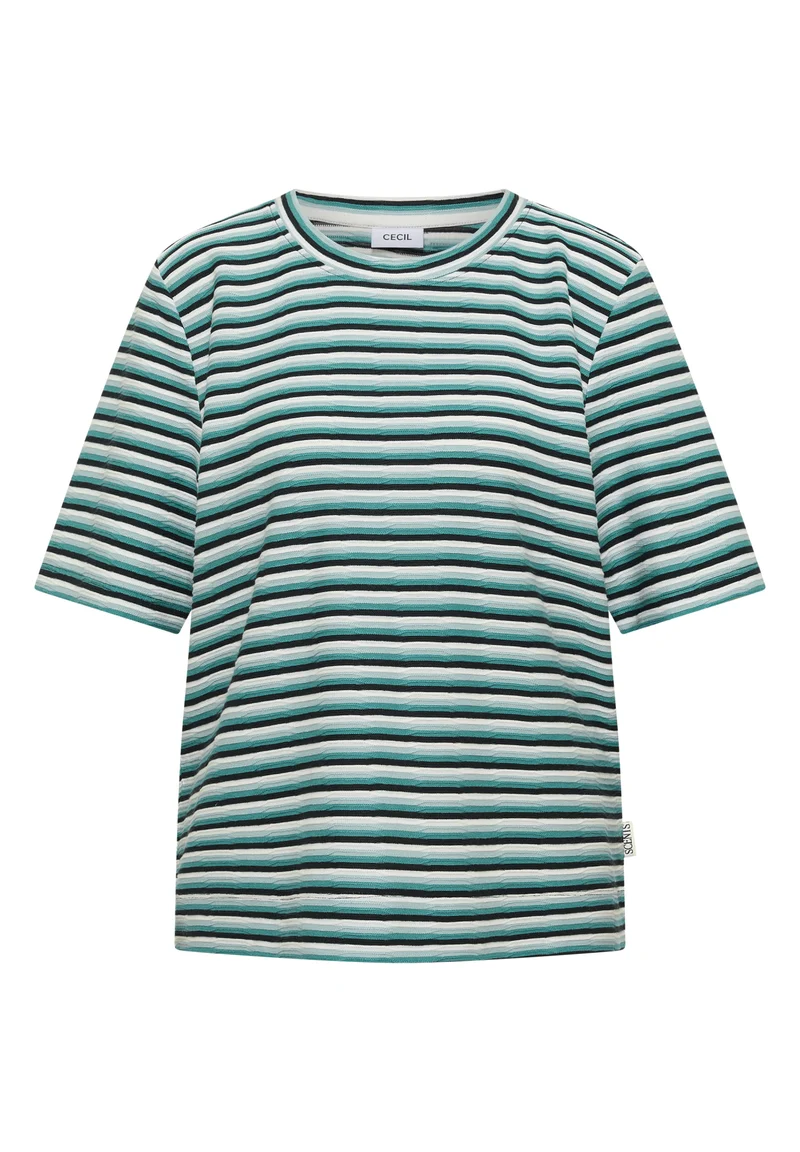 T-Shirt mit Struktur und Streifen