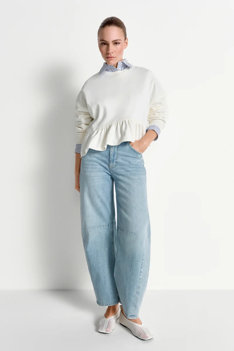 Sweatshirt mit Rüschen-Volant
