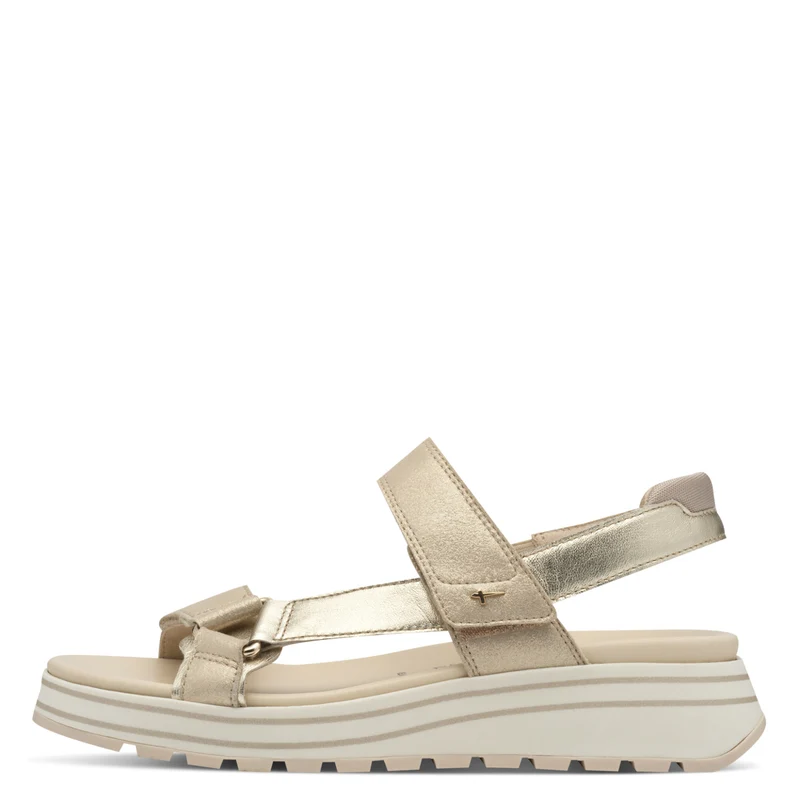 Leder-Sandalette mit Plateausohle
