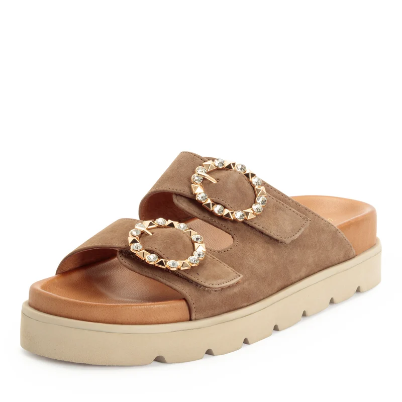 Leder-Pantolette mit Fußbett