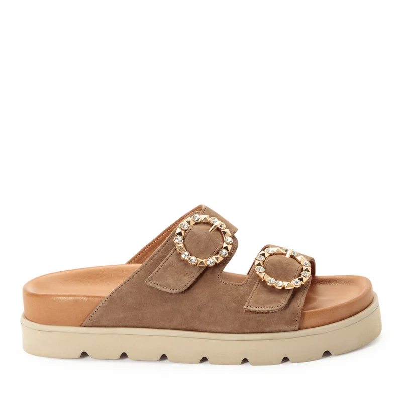 Leder-Pantolette mit Fußbett