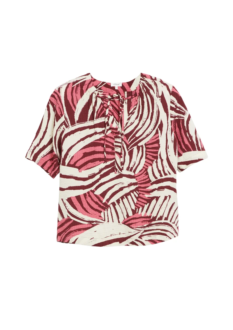 Viskosemix-Bluse mit Raffung