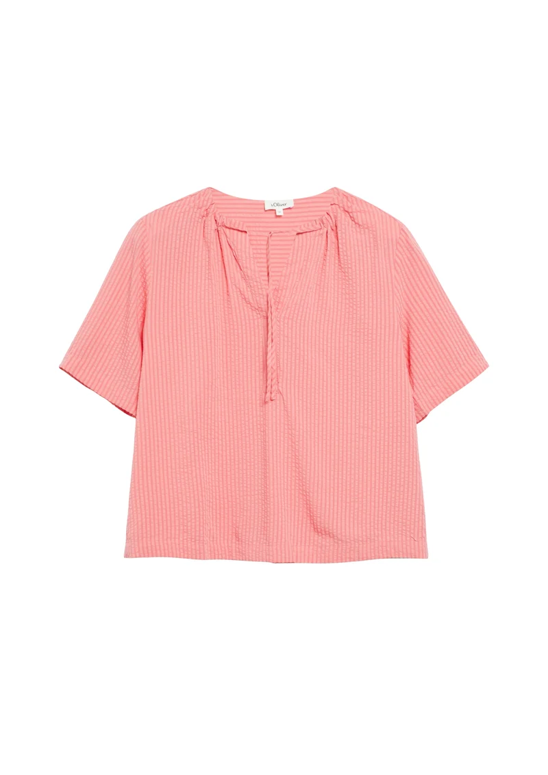 Viskosemix-Bluse mit Raffung