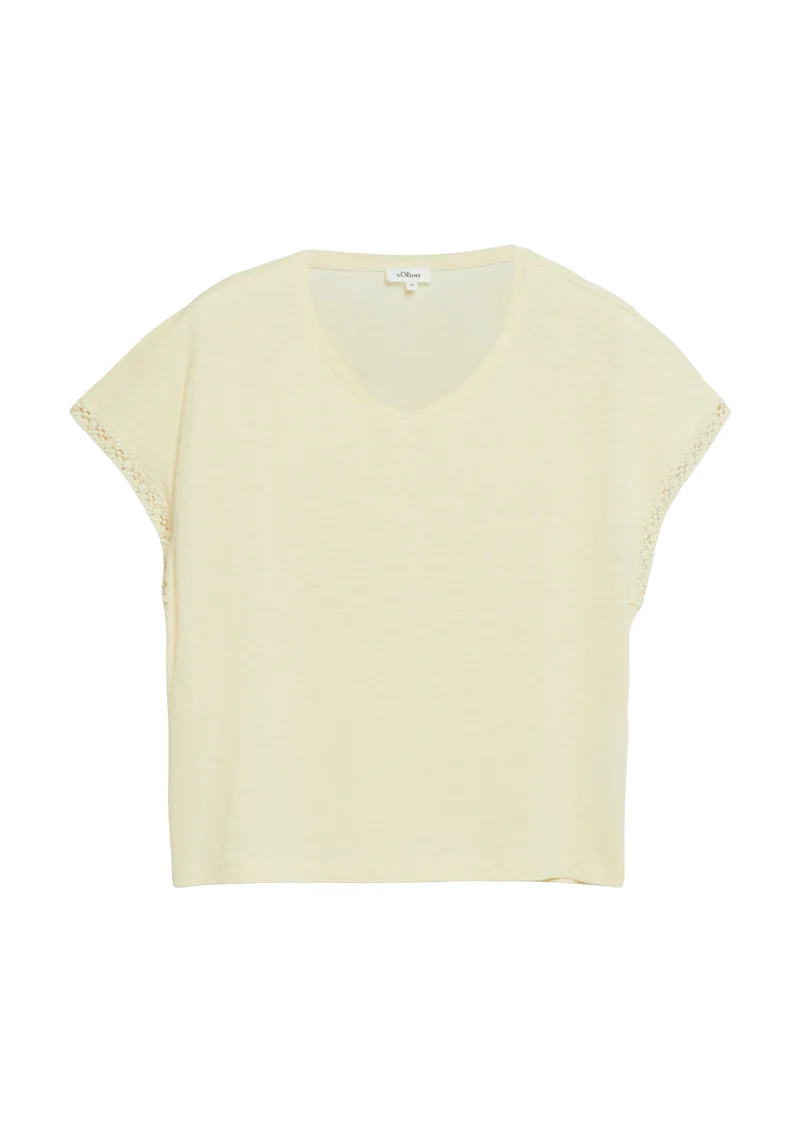 T-Shirt mit Spitzendetail