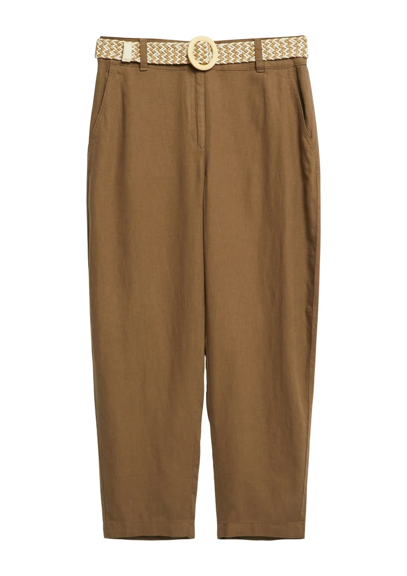 Cropped Chino mit Gürtel