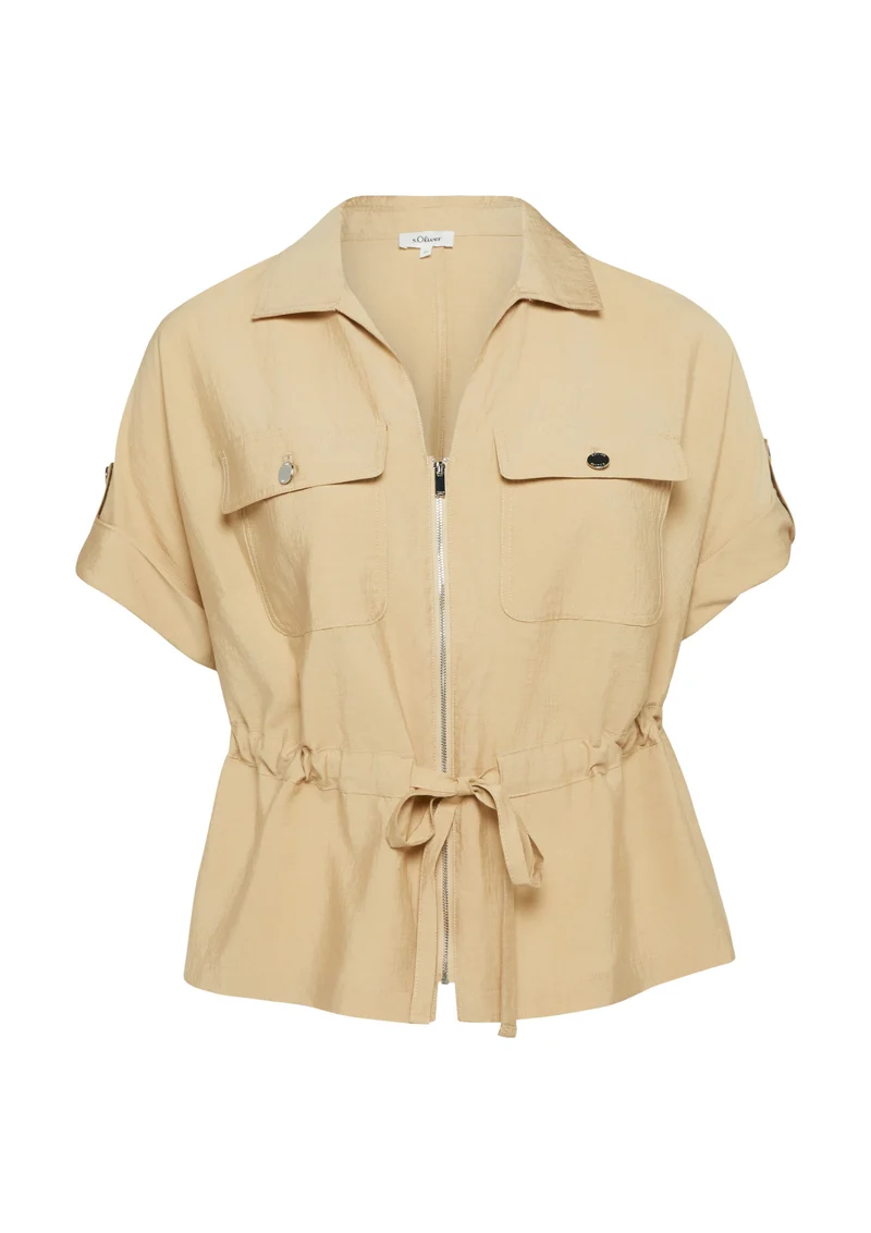 Leichte Kurzarm-Jacke mit Bindedetail