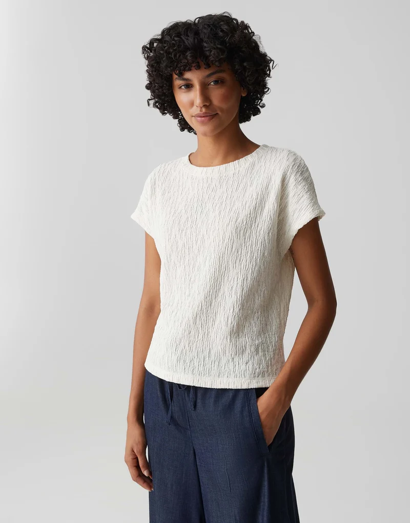 SISTRUK Jerseyshirt mit Crinkle Effekt