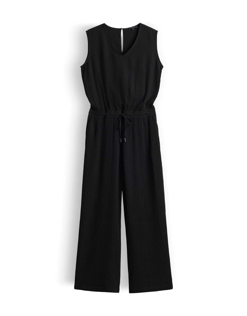 MYLARA Jumpsuit in Seersucker Struktur