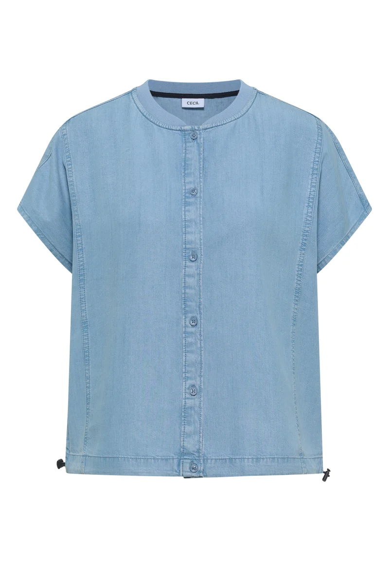 Lyocell-Bluse in Blouson-Optik