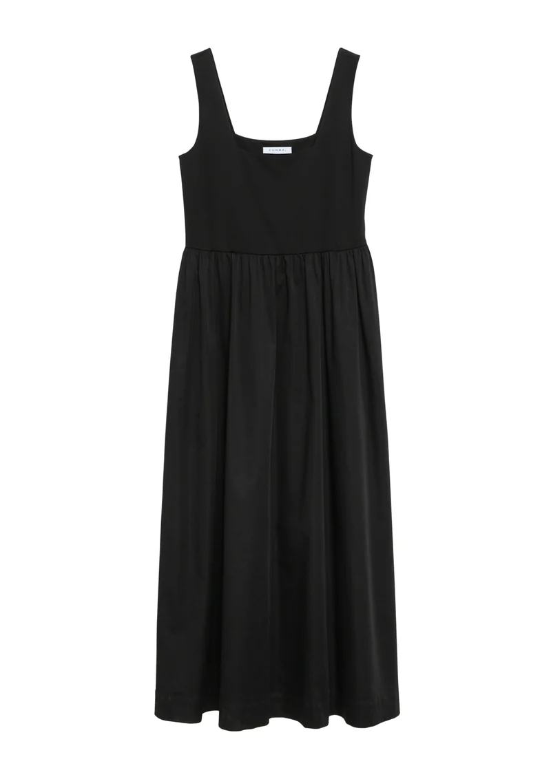 Kleid mit Popeline-Rock und Eingrifftaschen