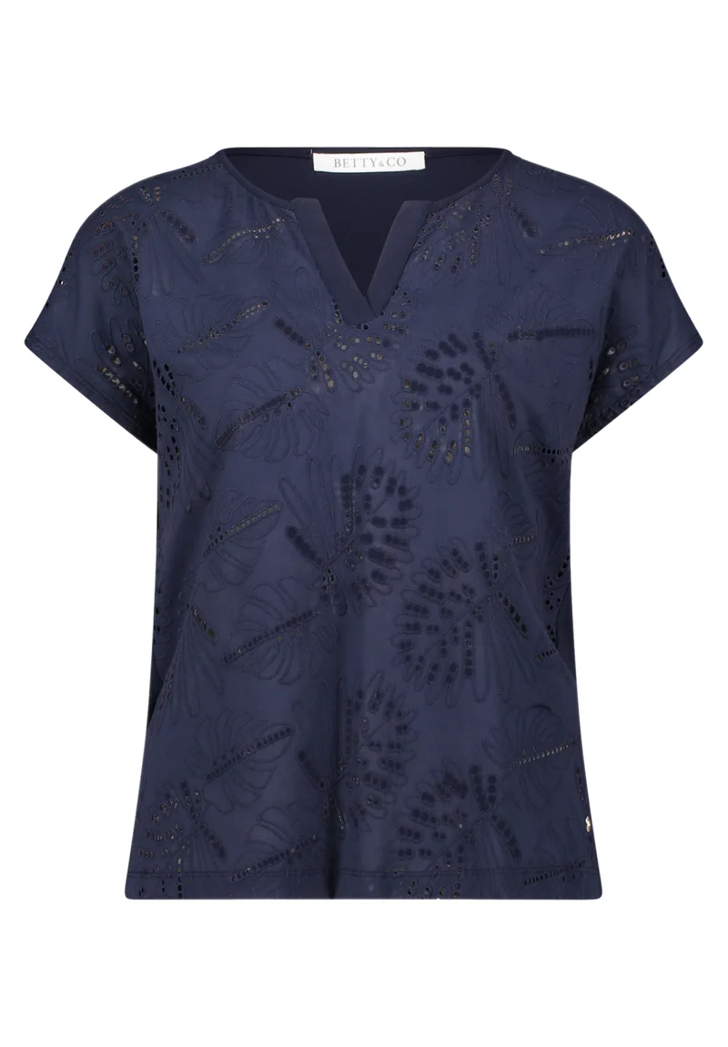 Casual-Shirt aus Lochstickerei
