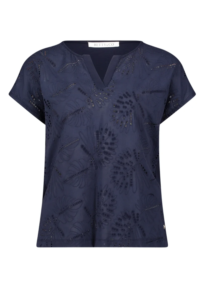 Casual-Shirt aus Lochstickerei