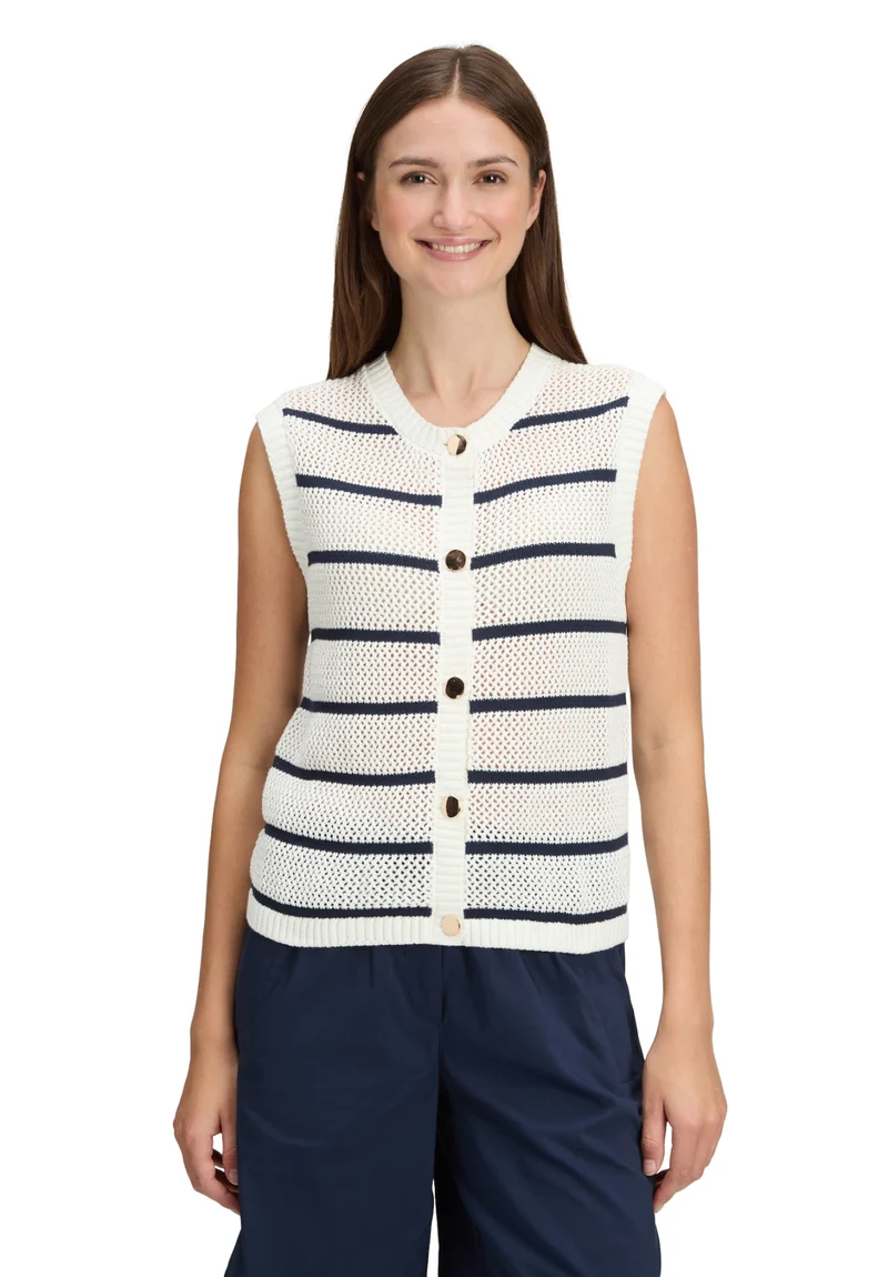 Strickweste mit Streifenmuster